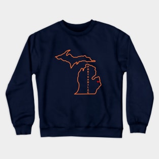 Port Sanilac MI Love (Orange) Crewneck Sweatshirt